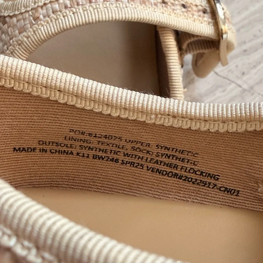 J.Crew Factory Mary Jane Flats Woven Raffia Natural Tan Dressy Trip BW246 K11